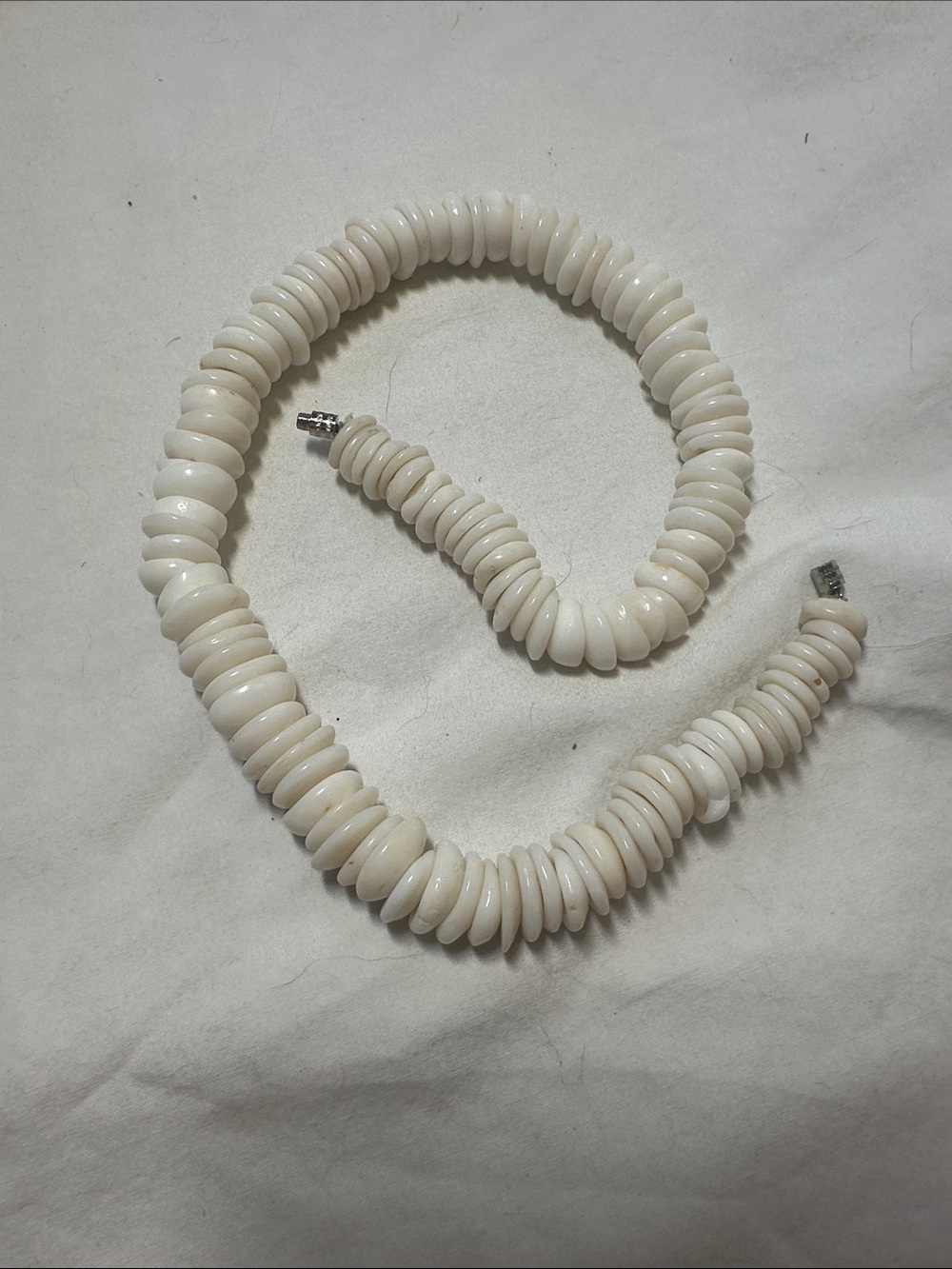 White Shell Disk Bead Necklace - Unbranded